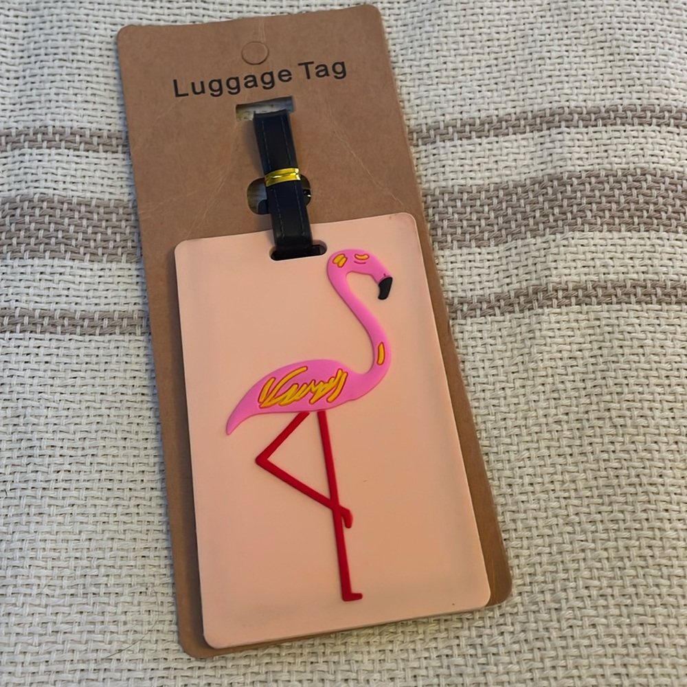 NWT Flamingo Luggage Tag